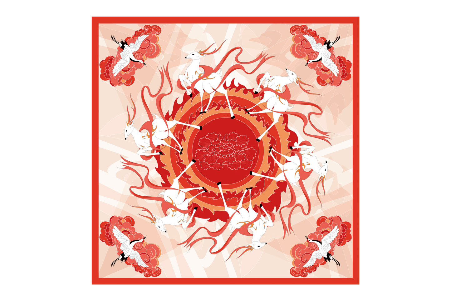 Seidentuch 52 Hirsch