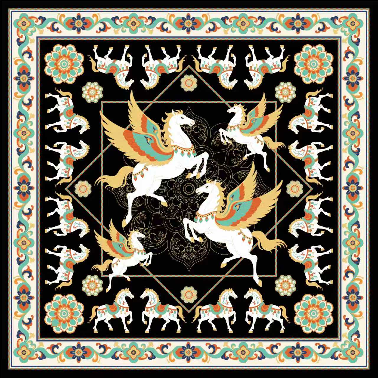 Seidentuch Dunhuang Pegasus