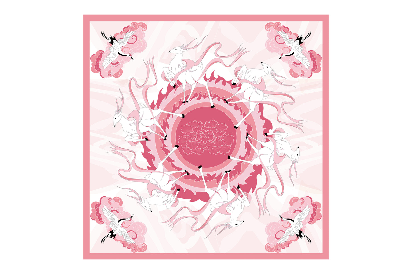 Seidentuch 52 Hirsch